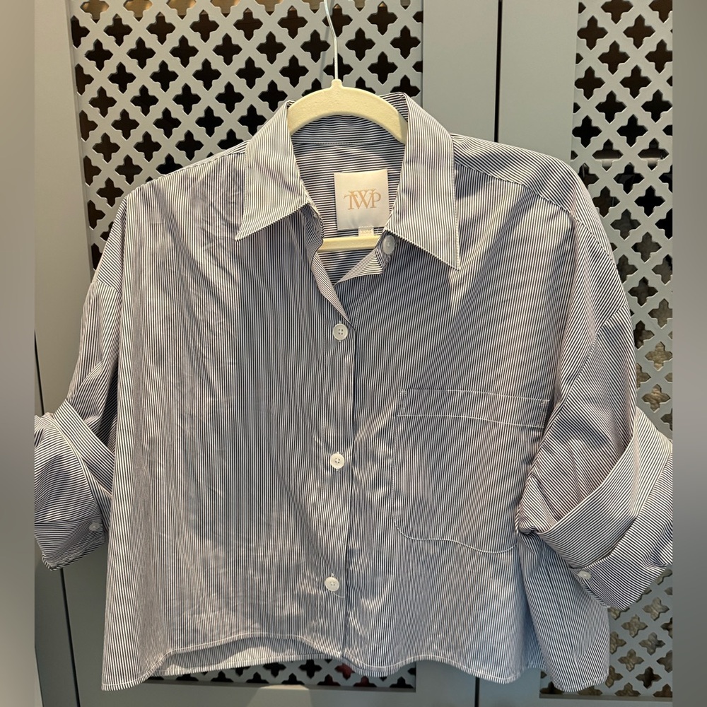 TWP Next Ex Shirt in Blue / White Stripe, size XS / S - Picture 2 of 4